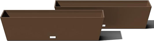 Veradek Pure Series Window Box Planter - Long Rectangular Planter for Indoor or Outdoor Windowsill/Balcony | Durable All-Weather Use with Drainage Holes | Modern Decor for Herbs, Small Plants, Flowers