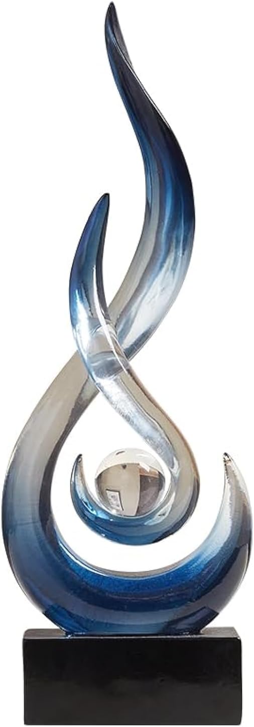 Modern Abstract Art Table Decoration,Resin Gold Statue Modern White Ornaments for Living Room Great Gift Idea Home Decor 5 * 2.5 * 10.5 inch,Collectibles