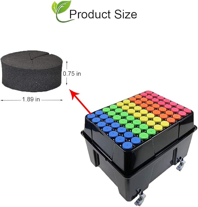 SUCOHANS 100 Pack Cloning Collars Inserts Premium Grade Foam, Cloner Collars, Better Than Neoprene for Hydroponics Plant Germination in DIY Cloner & Clone Machines, Fits 2 Inch Net Cups (Black)