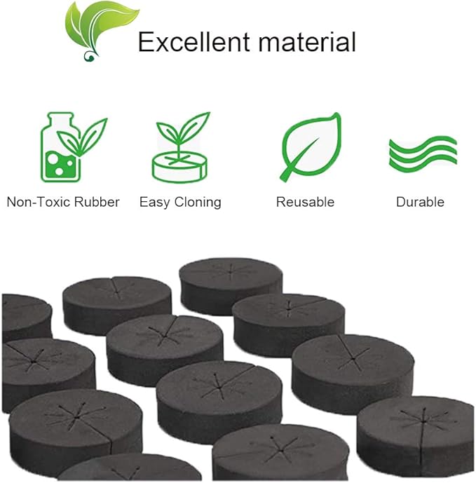 SUCOHANS 100 Pack Cloning Collars Inserts Premium Grade Foam, Cloner Collars, Better Than Neoprene for Hydroponics Plant Germination in DIY Cloner & Clone Machines, Fits 2 Inch Net Cups (Black)