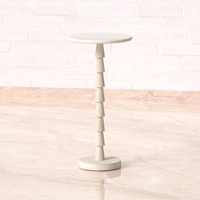 Relso Sakala Solid Mango Wood Drink Table - 24 Inches High, Stylish Side Table, Modern End Table for Living Room, Bedroom Night Stand, Small Folding Coffee Table, Indoor Plant Stand