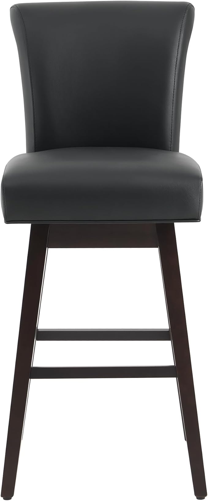 CHITA 30 Inch Counter Height Swivel Bar Stools Set of 2, FSC Certified Modern Upholstered Faux Leather Swivel Barstool Chairs with Back, Black