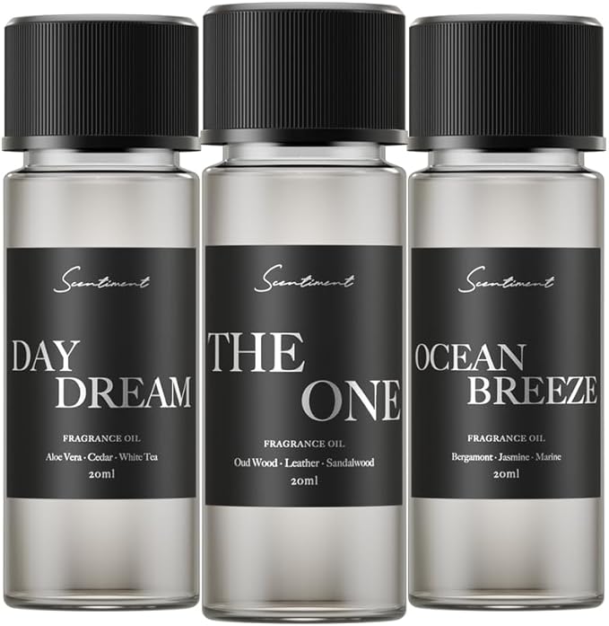 Hotel Diffuser Oil Discovery Kit | Inspired by 1 Hotel® Ritz-Carlton® & Luxury Hotel Scents | Aromatherapy Oils with Notes of Cardamom, Tuscan Leather, and Sandalwood (20ml, Top 3 Scents)