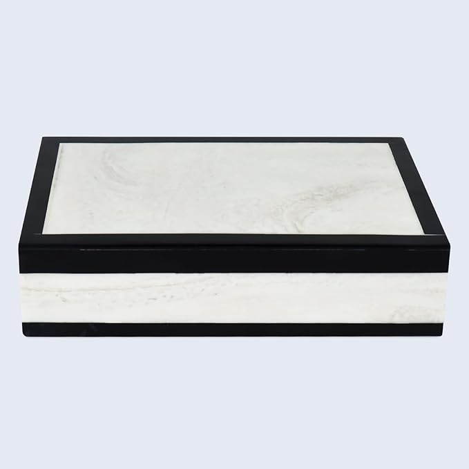 Handicrafts Home Handmade Mono Collection Decorative Jewelry Box Organizer – Keepsakes, Trinkets, and Home Decor – Antique Coffee Table Storage, Wedding Memory Box, Farmhouse Style Decor Court, 8x5x2