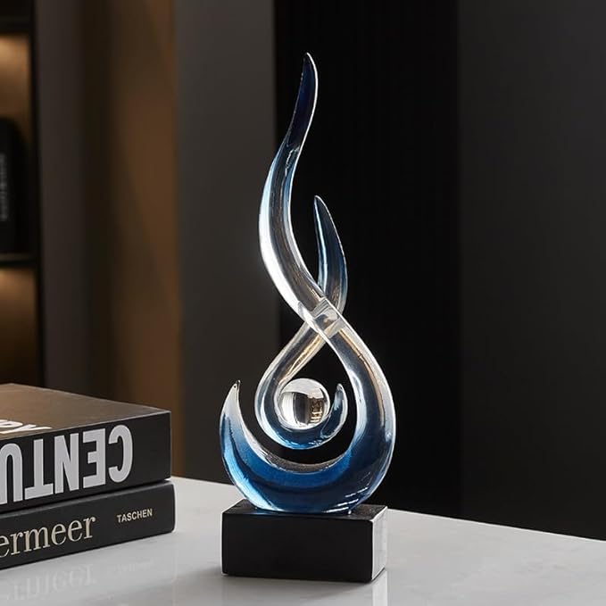 Modern Abstract Art Table Decoration,Resin Gold Statue Modern White Ornaments for Living Room Great Gift Idea Home Decor 5 * 2.5 * 10.5 inch,Collectibles