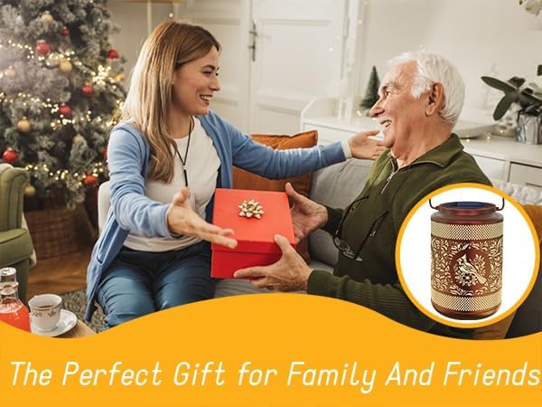 Solar Lantern with Hollow Metal Design, Garden Hanging Light, Copper Color for Outdoor Yard,Patio,Garden Decor (1)