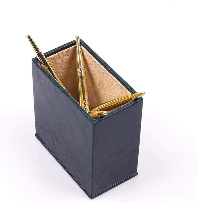 MOOGCO Bonded Set Luxury Leather Desk Pad & Desk Organization Essentials Desk Organizer Leather Desk Organizer (Green)