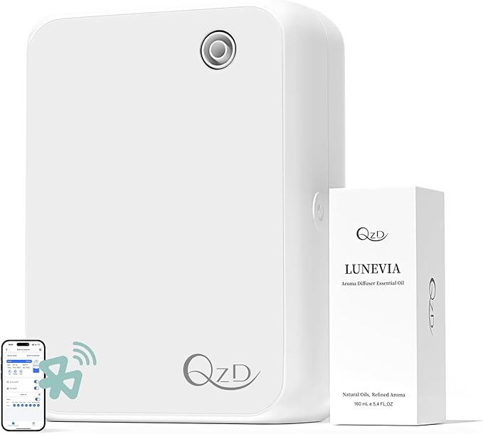 Smart Scent Air Machine with 500ML Capacity, Waterless Cold Air Diffuser for Home & Commercial Use, Covers up to 2500 Sq.Ft, Includes 160ML LUNEVIA Aromatherapy Oil
