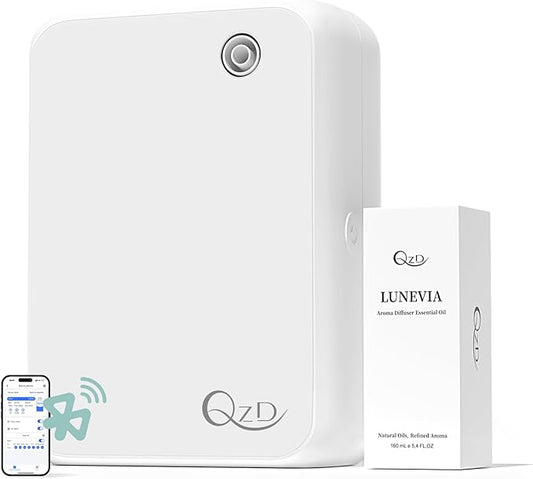 Smart Scent Air Machine with 500ML Capacity, Waterless Cold Air Diffuser for Home & Commercial Use, Covers up to 2500 Sq.Ft, Includes 160ML LUNEVIA Aromatherapy Oil