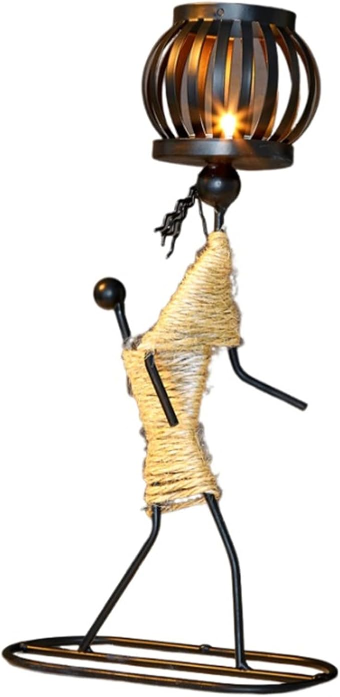 Notart Art Gallery | Creative African Tribal Lady Candle Holders, Tribal Lady Candle Holder Centerpieces, Iron Candlestick Holders for Home, Bar,Dining Table Decor, Personalizable Style Shelf Décor