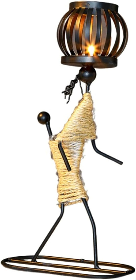 Notart Art Gallery | Creative African Tribal Lady Candle Holders, Tribal Lady Candle Holder Centerpieces, Iron Candlestick Holders for Home, Bar,Dining Table Decor, Personalizable Style Shelf Décor
