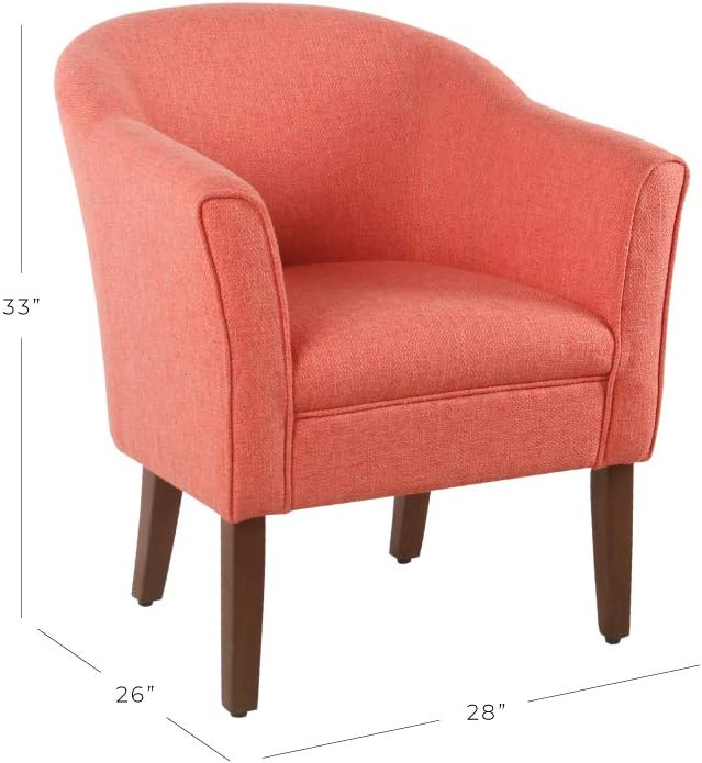 HomePop Barrel Shaped Accent Chair, polyester and wood, Orange