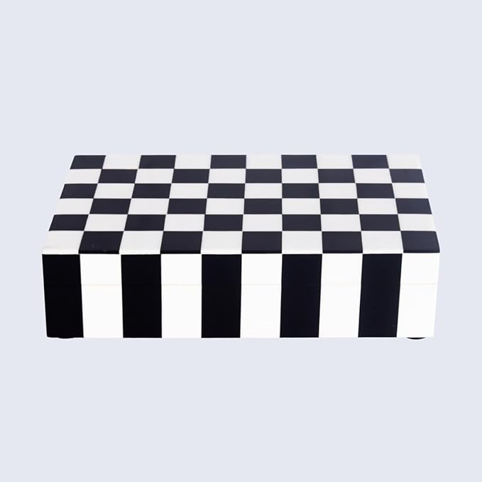 Handicrafts Home Handmade Puzzle Collection Decorative Jewelry Box Organizer – Keepsakes, Trinkets, and Home Decor – Antique Coffee Table Storage, Memory Box, Farmhouse Style Decor Check, 8x5x2