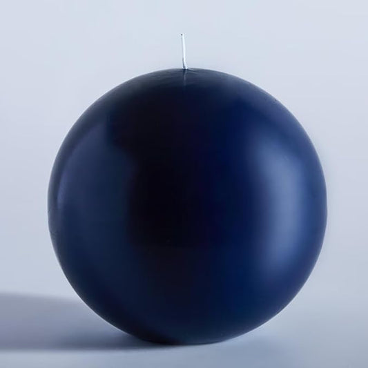 MOZEAL Hand-Poured, 6 Inch Navy Blue Large Round Ball Candles - Elegant Navy Blue Round Pillar Candles, Dripless, Unscented, Smokeless, Ideal for Formal Events.