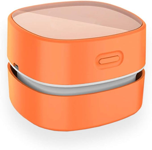 ODISTAR Desktop Vacuum cleaner,Mini table dust sweeper Energy Saving,High endurance up to 400 mins,Cordless&360º Rotatable Design for Cleaning Hairs,Crumbs,Computer Keyboard of gifts for kids (orange)