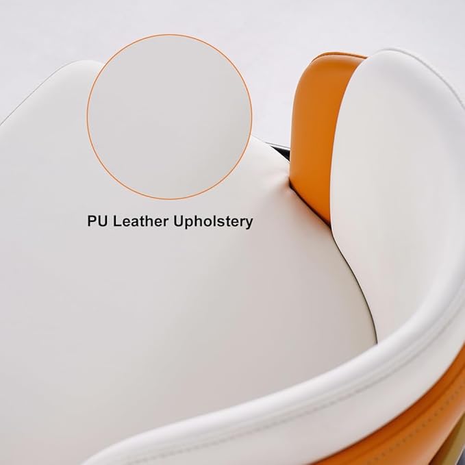 homary Barstools Modern PU Leather Bar Stools with Back and Footrest Waterproof Upholstered Breakfast Chairs for Kitchen Island or Counter (Orange,1 Chair, 41.3" H)