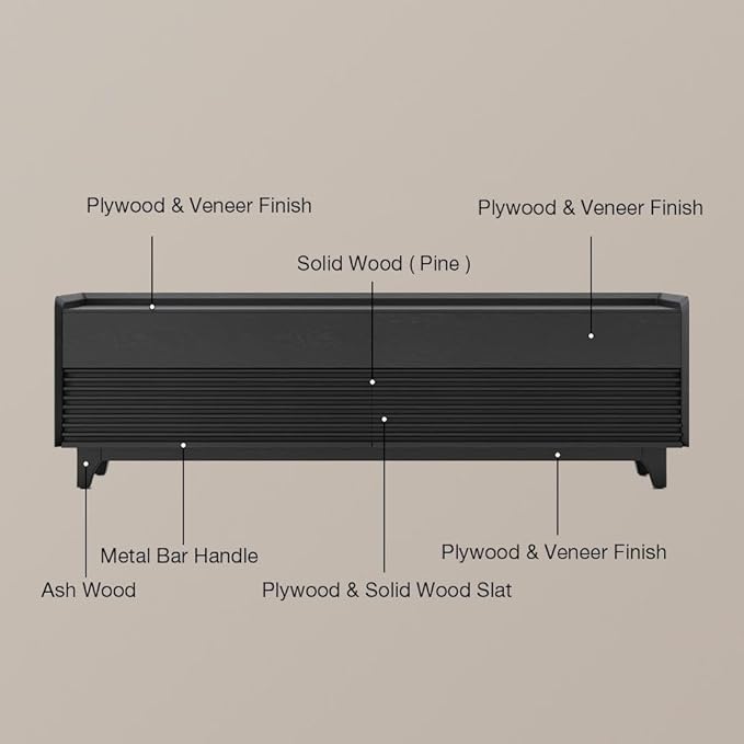 POVISON Fully-Assembled Mid Century Modern TV Stand with Legs, Wood Media Console with Adjustable LED Light, Entertainment Center with Storage for Living Room