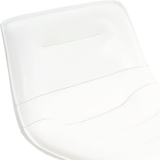 Brage Living Adjustable Bar Stools Set of 2, Modern PU Leather Swivel Counter Height Barstools with Back, Armless Airlift Curved Bar Chairs for Kitchen Dining Cafe (Pearl White, Gold Base)