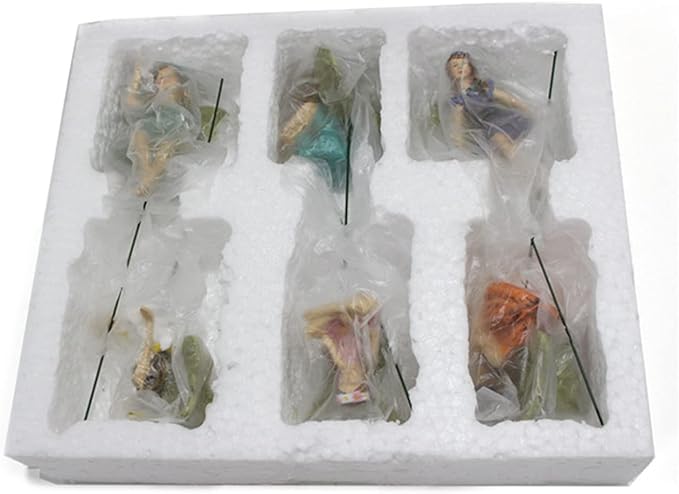 Miniature Fairies Figurines (6pcs) - Decor for Outdoor & Indoor Gardens & Homes, Vintage Resin, Lovely