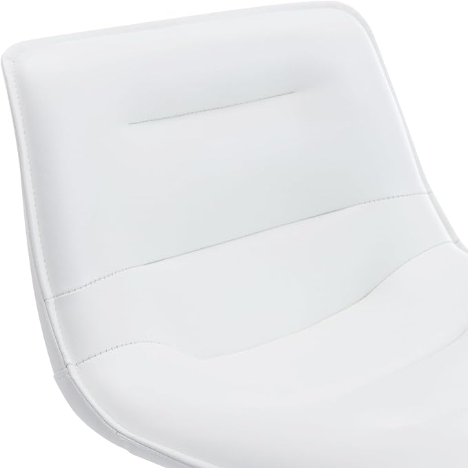 Brage Living Adjustable Bar Stools Set of 2, Modern PU Leather Swivel Counter Height Barstools with Back, Armless Airlift Curved Bar Chairs for Kitchen Dining Cafe (Pearl White)