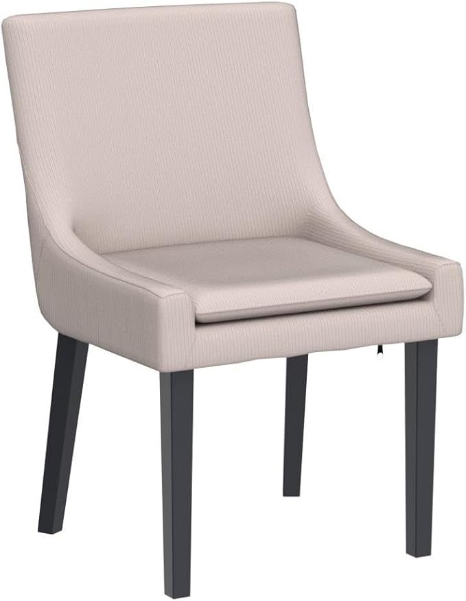 COLAMY Modern Dining Chairs Set of 2, Upholstered Corduroy Accent Side Leisure Chairs with Mid Back and Wood Legs for Living Room/Dining Room-Beige