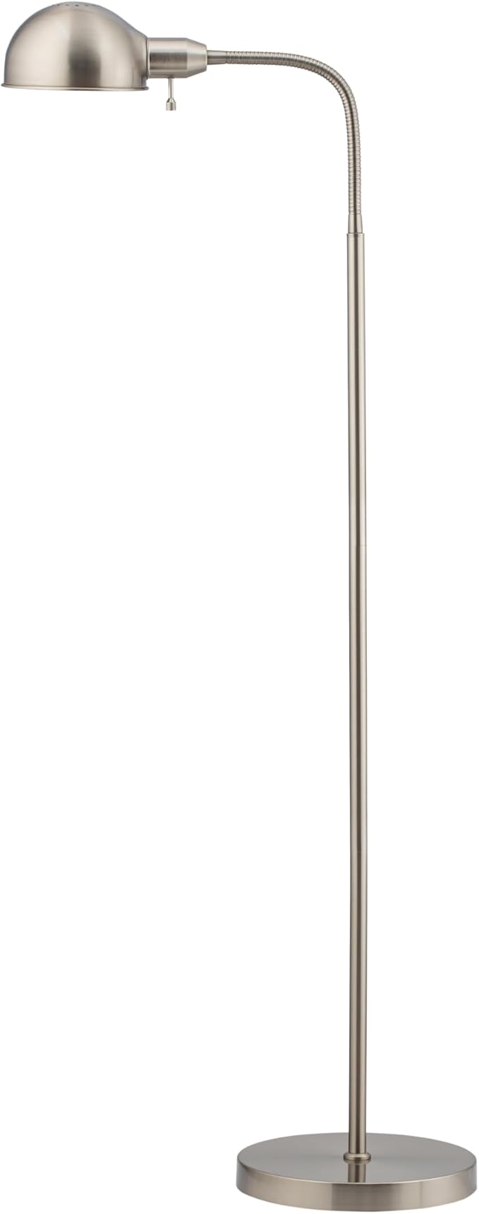 O'Bright Nova - Adjustable Floor Lamp with Flexible Gooseneck and Rotatable Shade, E26 Socket, 10-Inch Base - Ideal for Reading, Bedside, Living Room, Brushed Nickel