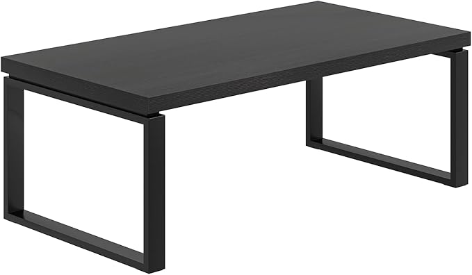 EXCEFUR Black Coffee Table, Modern Rustic Center Table for Living Room, Industrial Rectangle Cocktail Tea Table for Home Office, 47 Inch