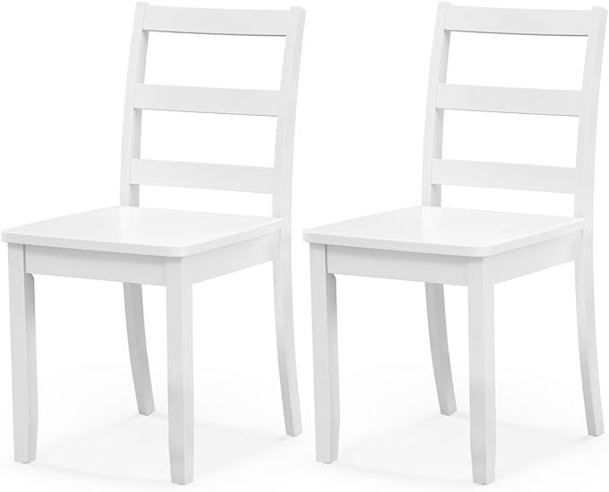 NAFORT Solid Wood Dining Chairs Set of 2, High Ladder Back Kitchen Side Chair with Max Load of 400 Lbs, Farmhouse Dining Room Chairs for Kitchen and Dining, Home Study, Restaurant