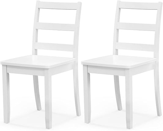 NAFORT Solid Wood Dining Chairs Set of 2, High Ladder Back Kitchen Side Chair with Max Load of 400 Lbs, Farmhouse Dining Room Chairs for Kitchen and Dining, Home Study, Restaurant