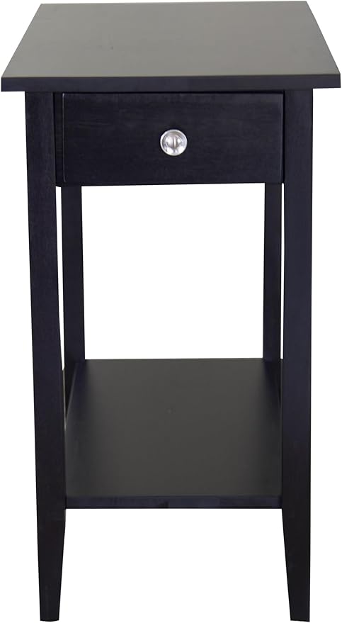 2-Tier Solid Acacia Recliner Table w/Drawer