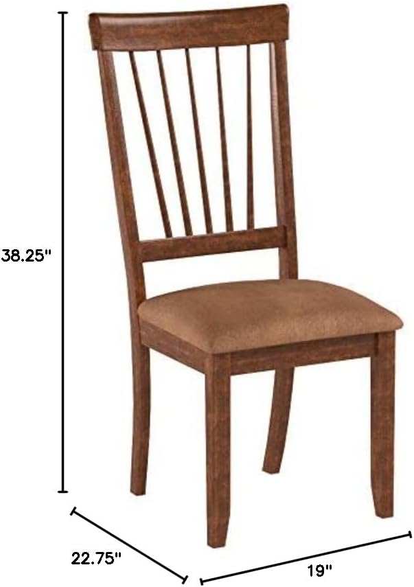 Signature Design by Ashley D199-01 Berringer 18" Rustic Dining Chair with Cushions, 2 Count, Light Brown