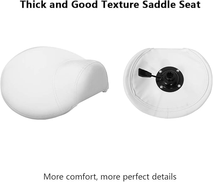 Antlu Saddle Stool Rolling Chair for Office Massage Salon Technician Kitchen Spa Drafting,Adjustable Hydraulic with Wheels (Without Backrest, White)