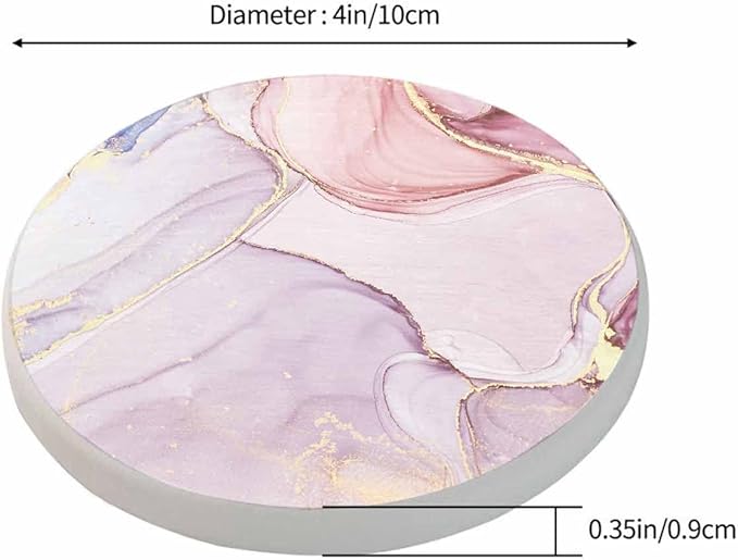 Modern Art Marble Texture Coasters Set for Wood Table Mixing Alcohol Ink Colors Design Fluid Water Design Tabletop Protection Mat for Mugs and Cups 4 Inch for Kitchen Office Home
