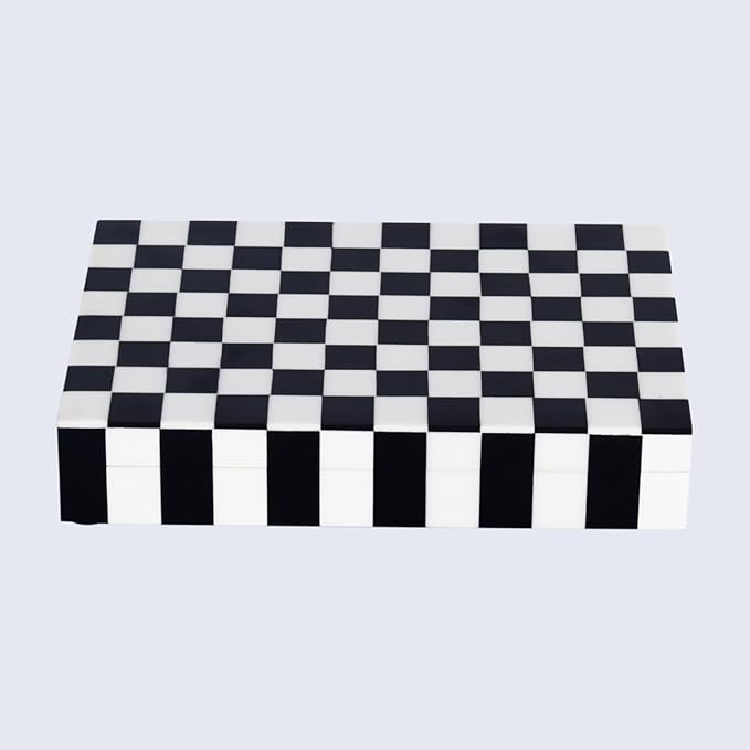 Handicrafts Home Handmade Puzzle Collection Decorative Jewelry Box Organizer – Keepsakes, Trinkets, and Home Decor – Antique Coffee Table Storage, Memory Box, Farmhouse Style Decor Check, 8x6x1.5