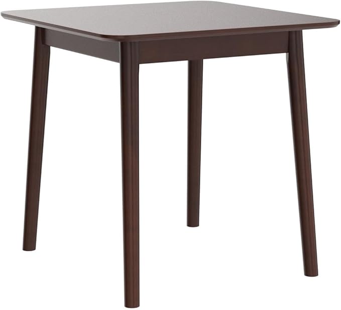 Livinia Aslan 29.5" Malaysian Oak Square Wooden Dining Table/Small Solid Wood Kitchen Desk (Walnut)