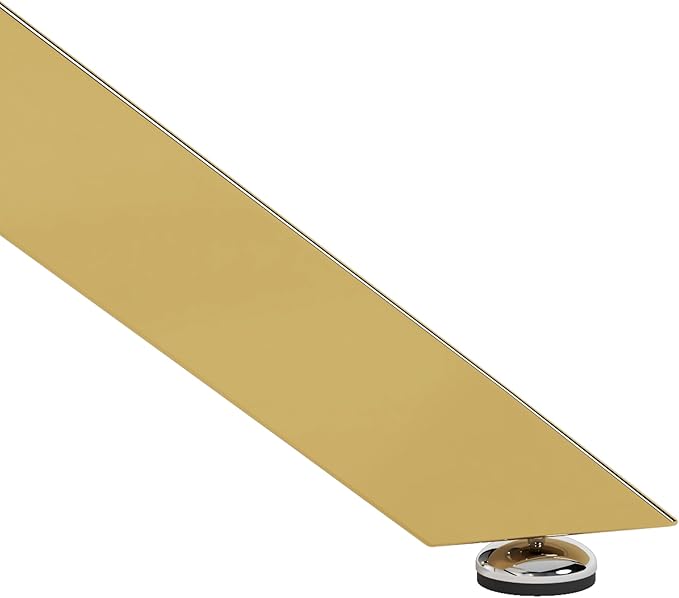 Round Tempered Glass Dining Table for 2-4 with Chromed Legs, 35.5 Inch Modern Small Kitchen Table Dining Room Table for Kitchen Dining Room (Gold)