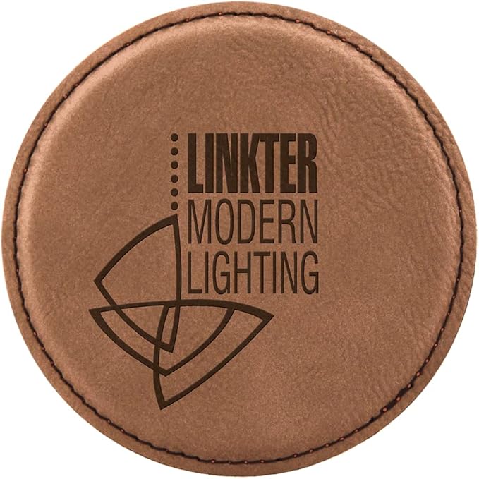 Custom Engraved Coasters | Personalized Leather Coaster | Set of 6 | Drink Coasters with Holder | Laser Engraved | Tabletop Protection | Gift for Couples (Round 4", Dark Brown w/Black)