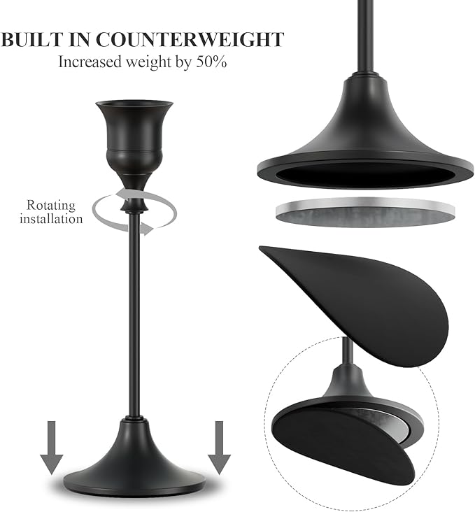 FSyueyun Black Candle Holder Set of 6, Elegant Metal Candlestick Holders for Vintage Taper Candle Holders, Perfect for Table Centerpieces, Fireplace Mantels, Home Decor, Weddings and Party Decorations