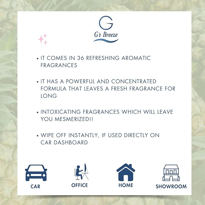 G's Breeze Piña Colada Diffuser Oil Refill - Tropical Coconut & Pineapple Scent - Long Lasting Fragrance, Uplifting Aroma - Ideal for Home & Office - Refreshing & Inviting Atmosphere - 60 ML