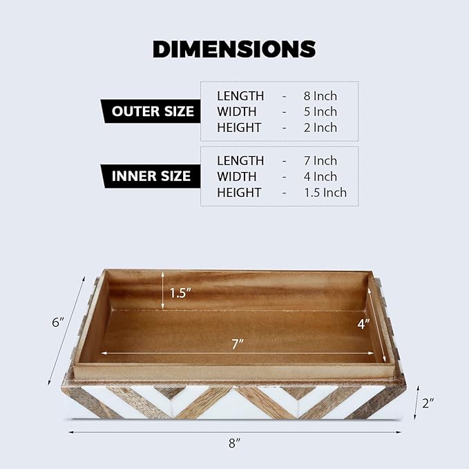 Handicrafts Home Handmade Decorative Storage Box with Lid - Jewelry Organizer, Keepsake Holder & Gift Box, Decor, Marquet Array Pattern Made with Resin Inlay & Wood,cajas organizadoras –5X7X1.5 In