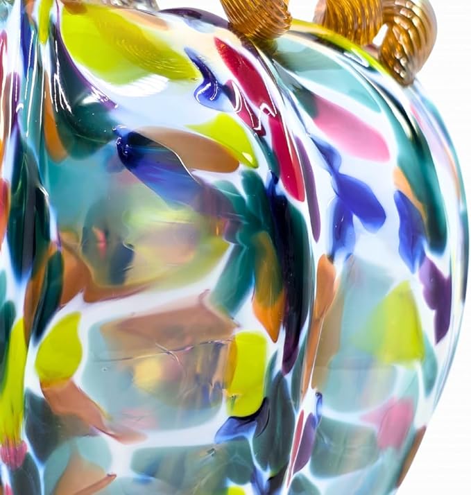 Luke Adams Glass | Handmade Glass Pumpkins | Handmade Table Top Home Decor (Squat, Jewel)