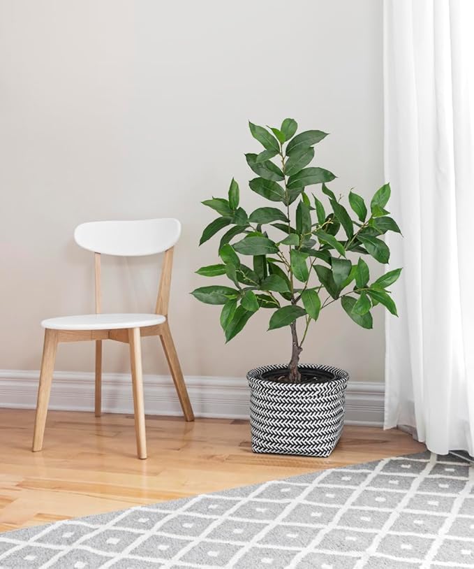 Briful Fake Plants 36.6'' Tall Artificial Plants Indoor Decor, Faux Bay Laurel Trees in Black Pot, Floor Plant Houseplant for Home Farmhouse Outdoor Patio Porch Decorations