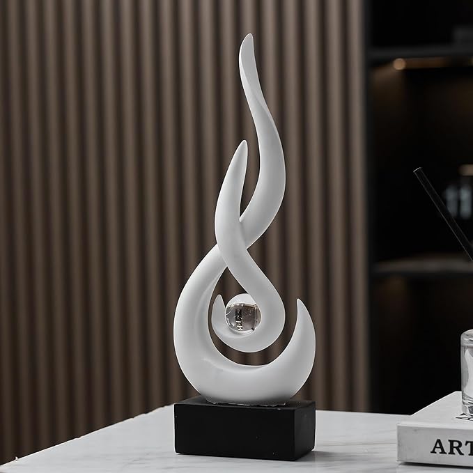 Modern Abstract Art Table Decoration,Resin Gold Statue Modern White Ornaments for Living Room Great Gift Idea Home Decor 5 * 2.5 * 10.5 inch,Home Collectibles