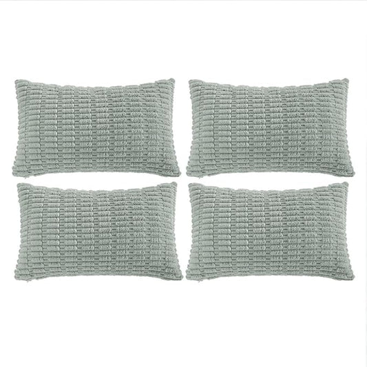 Fancy Homi 4 Packs Decorative Throw Pillow Covers for Living Room Couch Bed, Modern Farmhouse Boho Home Decor, Accent Cushion Case (12 x 20-Inch, Grey Blue)