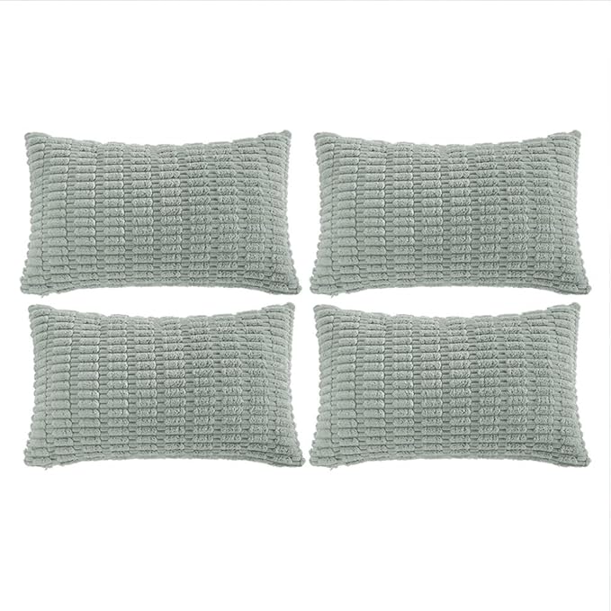 Fancy Homi 4 Packs Decorative Throw Pillow Covers for Living Room Couch Bed, Modern Farmhouse Boho Home Decor, Accent Cushion Case (16 x 24-Inch, Grey Blue)