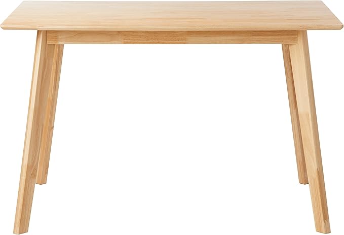 Amazon Basics FSC Certified Solid Wood Kitchen Rectangular Dining Table, Easy to Assemble, 29.5"D x 47.2"W x 29.5"H, Natural Wood