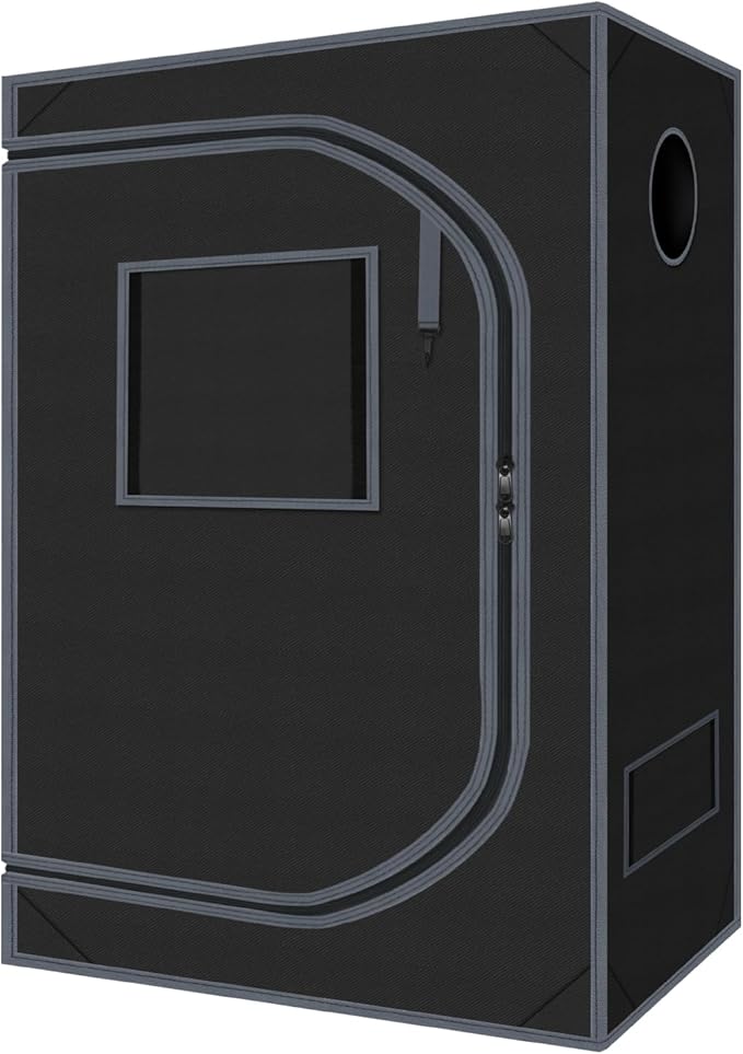 4x2 Grow Tent Plant Tent Dark Room, 600D Mylar Hydroponic 48"x24"x60" Grow Tent with Removable Floor Tray for Indoor Plant Growing