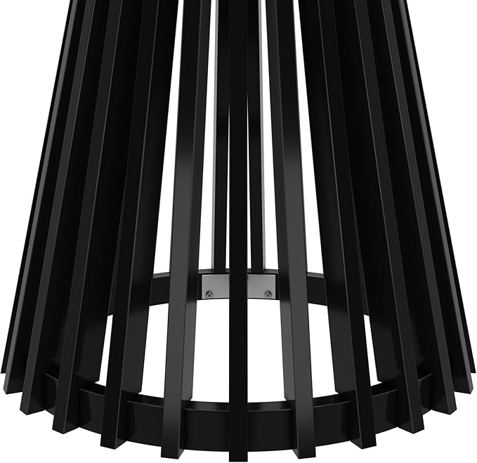 Plank+Beam Lido Round Dining Table, 38", Wooden, Pedestal, Minimalist Kitchen Table for 4 for Dining Room, Black