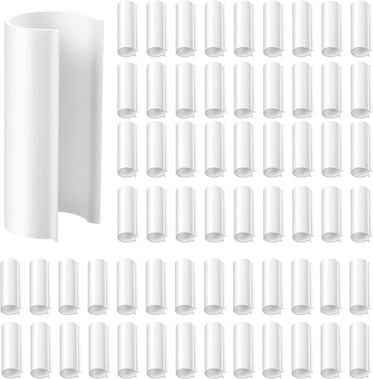 Jetec 128 Pieces PVC Pipe Clips Covers 2.4 Inches Long Greenhouse Clamps for Netting for Greenhouses Garden Shelters Bird Protection(For 3/4 Inch PVC Pipe,White)