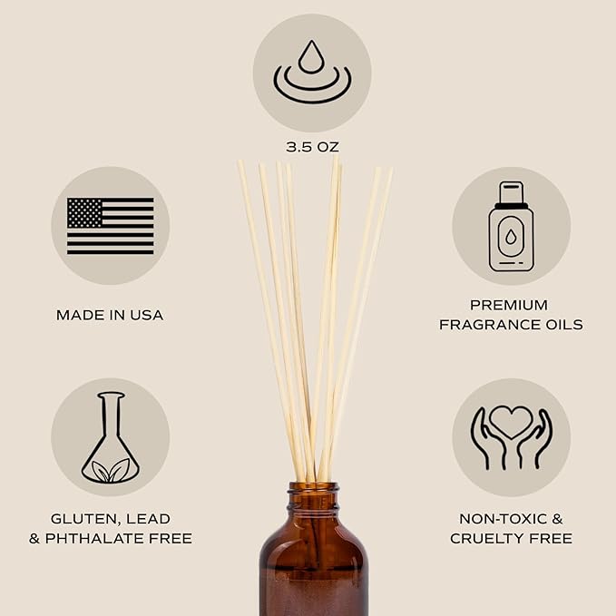 Sweet Water Decor Christmas Reed Diffuser Set - Christmas Scented Reed Diffuser w/Fresh Cut Trees and Orange Scent - Reed Diffusers for Home with Long Lasting Fragrance - Non-Toxic Oil Reed Diffuser